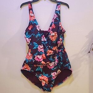 Miracle Brands, XL, Burgundy floral